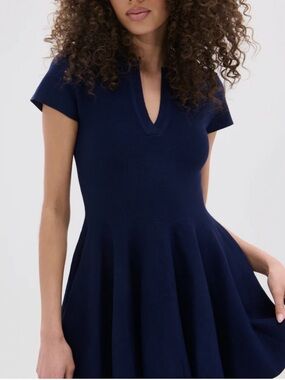 AKIRA Navy V-Neck Fit-and-Flare Mini Dress XL Sold Out